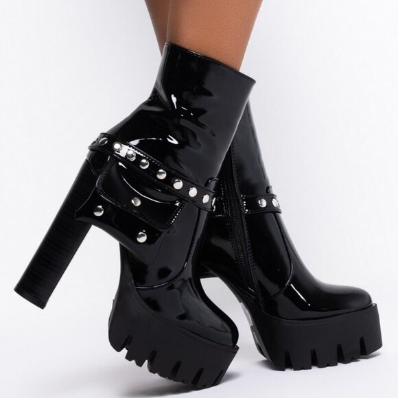 AZALEA WANG IM NOT YOUR DOLL CHUNKY HEEL BOOTIE ( BRAND NEW !!!! ) - Picture 3 of 6